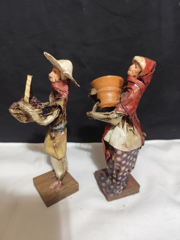 Figuras en papel mache mexicano con caras en cerámica - imagen 2