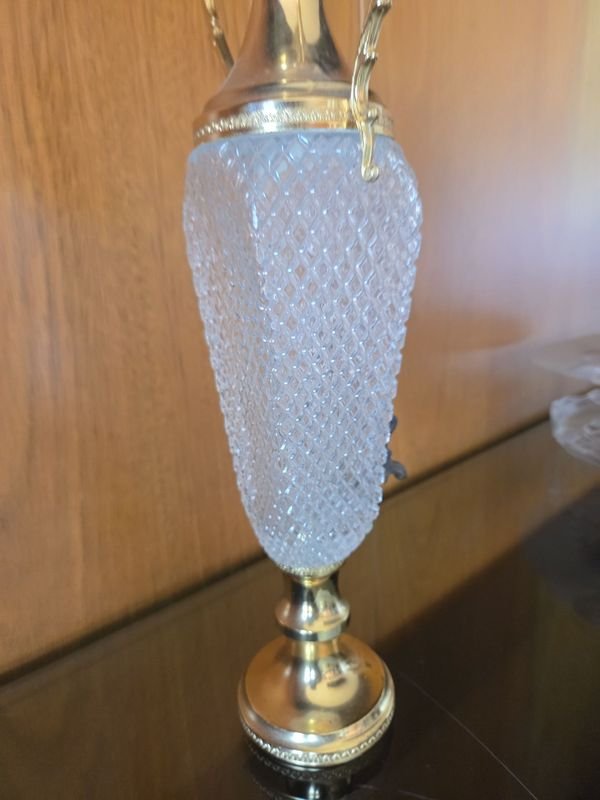 Fuente para agua francesa Napoleón III en vidrio y metal dorado - imagen 5