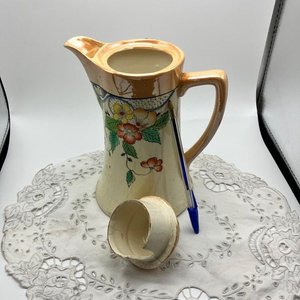 Cafetera o tetera alta de loza o porcelana japonesa antigua - imagen 4