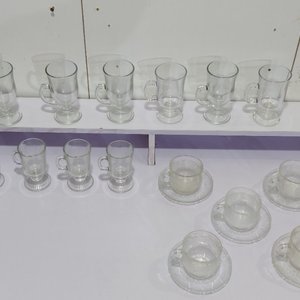 Set de 20 Piezas de Vidrio: 10 Tazas Altas para Café y 5 Tazas de Té con Platitos - imagen 6