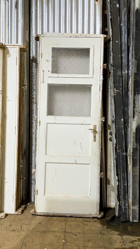 Dos Puertas Interiores de Madera y Vidrio (216x79 cm y 216x70 cm)