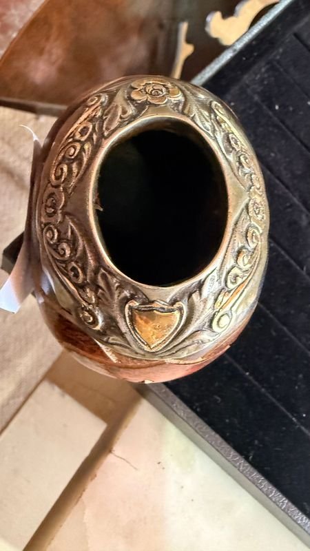 Mate Galleta Virola Plata y Oro - Vaso de plata y oro con diseño decorativo - imagen 1