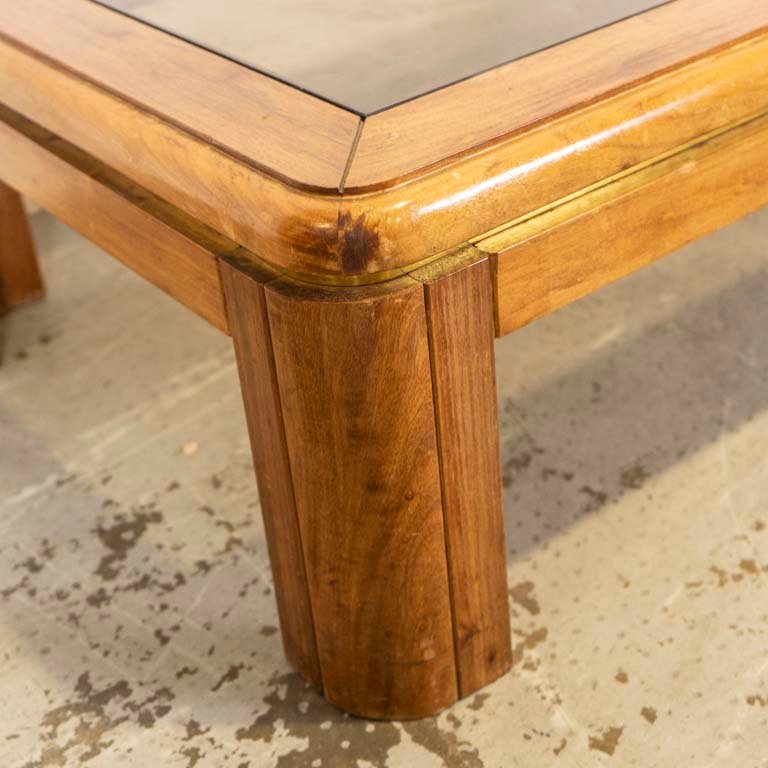Mesa de living en madera con tapa de vidrio color - imagen 3