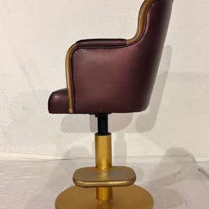 Butaca de Casino Giratoria 360°, Base Metálica Dorada - imagen 3