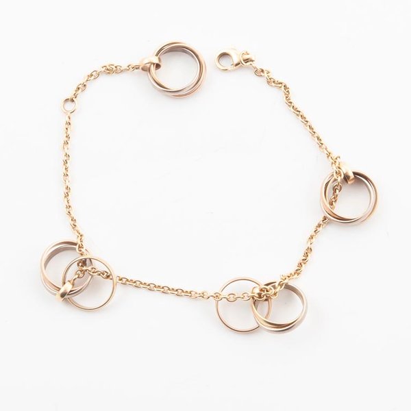 Pulsera Cartier Baby Trinity Oro 18k 3 Aros 17cm Documentación - imagen 1