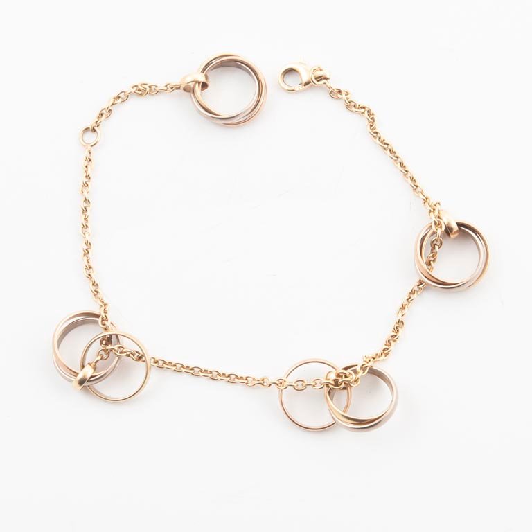 Pulsera Cartier Baby Trinity Oro 18k 3 Aros 17cm Documentación