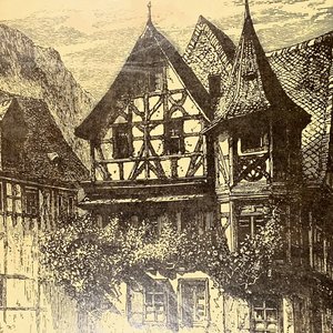 Cuadro Lámina Antigua: Caseríos y Personajes en Bacharach - imagen 2