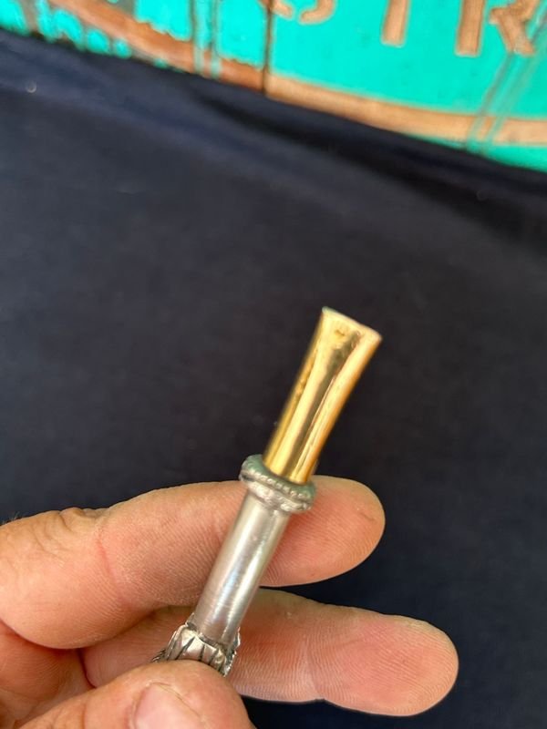 Bombilla curva muy antigua plata alta de colección - imagen 2