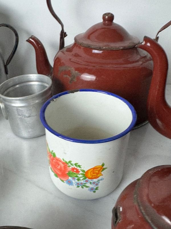 Lote de piezas en aluminio y esmaltadas para decoración - imagen 7