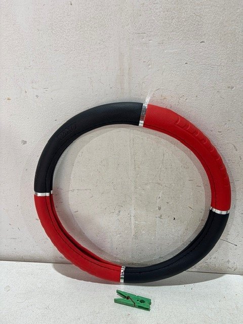 Funda para Volante de Coche Negra y Roja