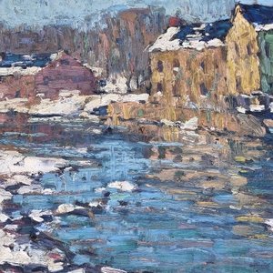 Oleo "Winter Sunlight" de John F. Folinsbee, firmado y enmarcado - imagen 6