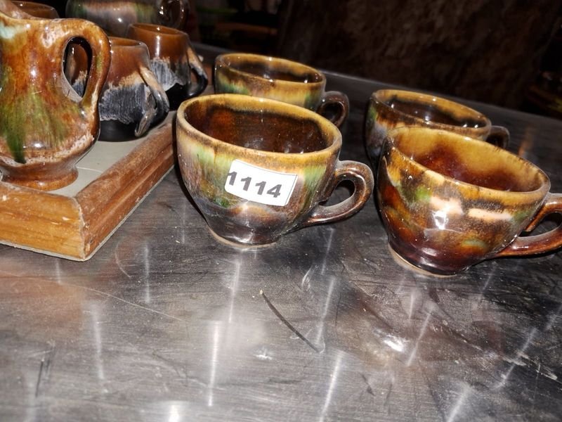 Vajilla Cerámica Vintage con Esmalte de Goteo - imagen 2