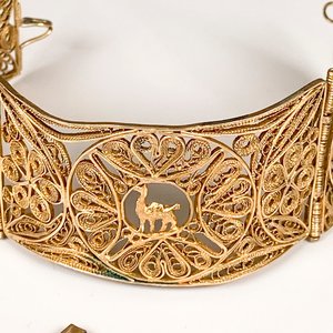 Conjunto de Collar Azteca y Pulsera Filigrana Dorada - imagen 4