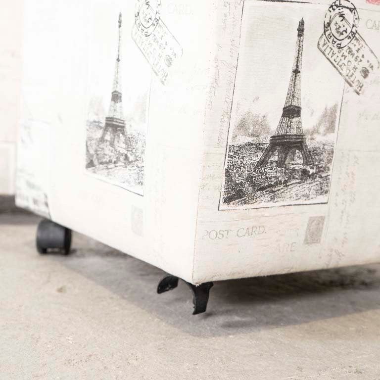 Puff rodantes tapizados en tela estampada - imagen 3