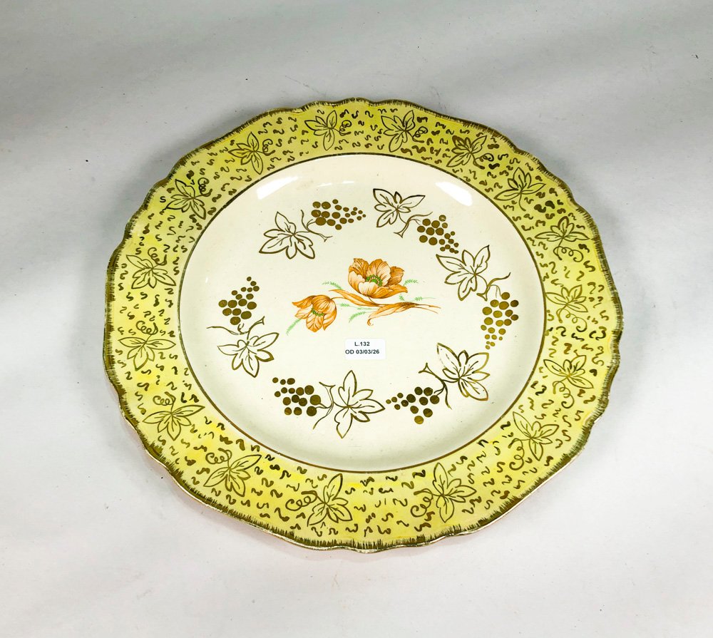 Plato en porcelana inglesa Sunshine pintado a mano floral de 33 cm - imagen 2