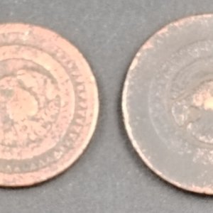Lote de 2 Monedas Coloniales Argentinas: 10 y 20 Décimos de Real - imagen 2