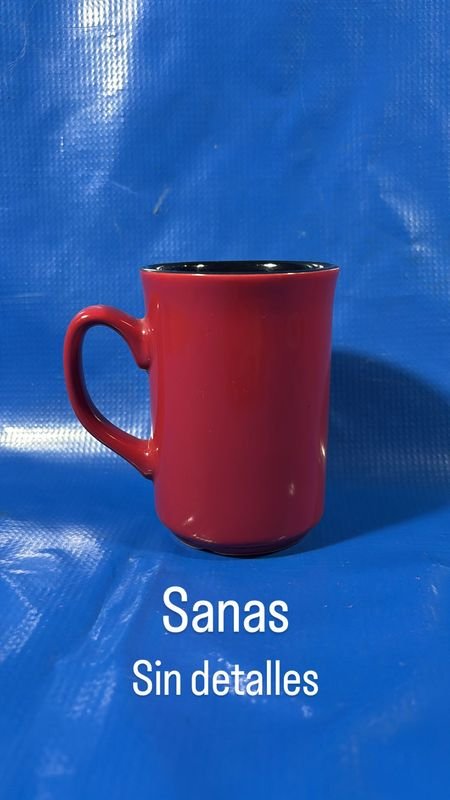 Tazas de porcelana roja y accesorios - imagen 2