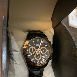 Reloj Stührling Original Cronógrafo Black & Rose Gold Lujo - imagen 2