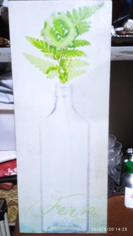 Cuadro Decorativo Botella con Planta