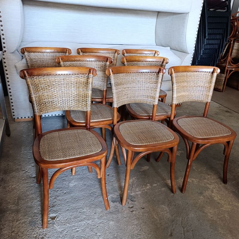 Sillas de madera y ratán en buen estado - imagen 6