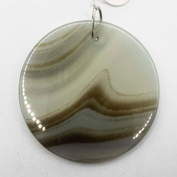 Dije Circular de Piedra Natural con Argolla de Plata - imagen 1