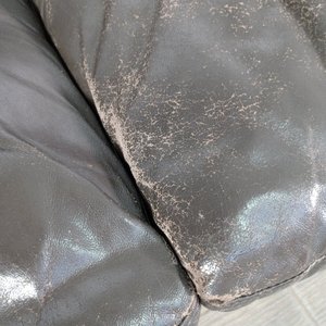 Sillón de 3 cuerpos de cuero marrón oscuro - imagen 6