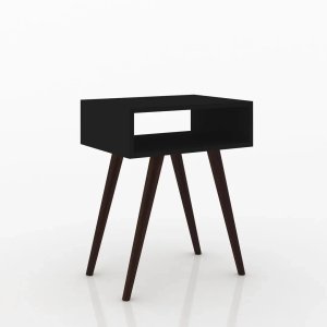 Mesa Auxiliar Retro Negra con Patas Cónicas - imagen 2