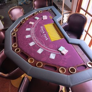 Mesa de Juego para Blackjack con Posavasos y Apoyapiés - imagen 1