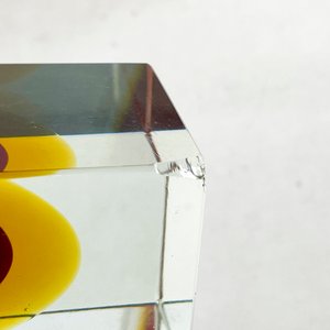 Par de Floreros Rectangulares de Cristal Halinor y Rubí - imagen 4
