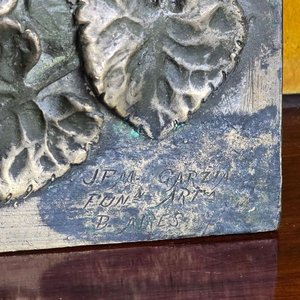 Obra en Relieve de Bronce Art Nouveau "A Leopoldo Diaz" por A. Bonetti (1879) - imagen 4