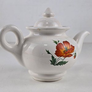 Tetera de Cerámica con Calentador y Flores Pintadas - imagen 5