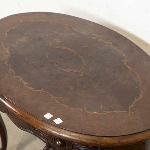 Mesa Oval Luis XV Tallada con Marqueterie - Detalles de Conservación - imagen 3