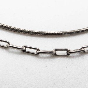 Dos Cadenas Finas de Plata - 40 cm - imagen 2