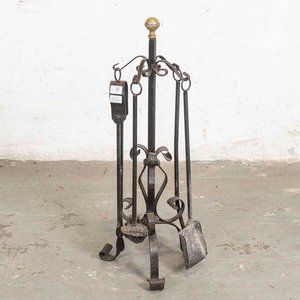 Lote anterior: Juego de Atizadores de Hierro Forjado con Soporte y Bola Dorada