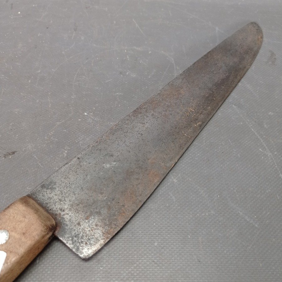 Cuchilla de cocina con cachas en madera, en buen estado - imagen 3