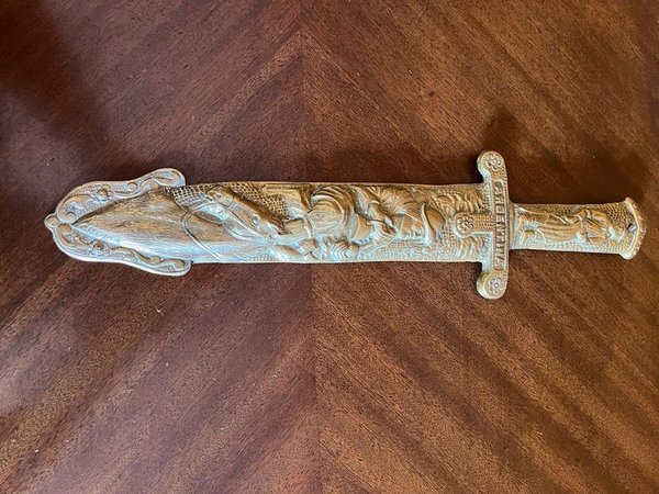 Destapador y espada de bronce macizo - Colección de armas antiguas - imagen 2