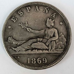 Moneda de 5 Pesetas de España 1869 (Réplica) - imagen 1