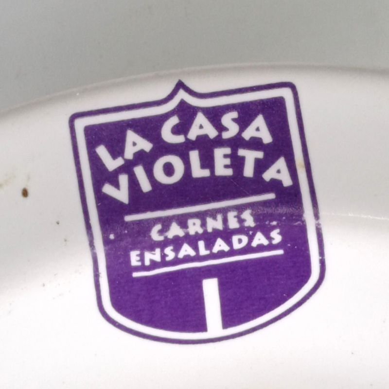 Platos de porcelana Olmos con publicidad La Casa Violeta - imagen 2