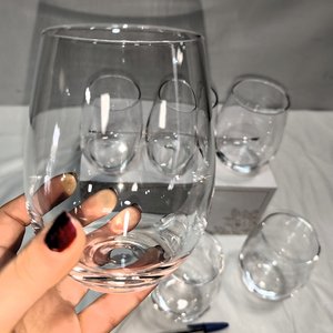 Juego de 6 Copas de Vino Modernas sin Base, Nuevas en Caja - imagen 4