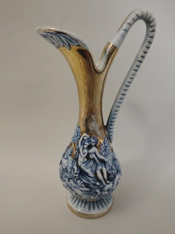 Antigua jarra o florero Italiano Capodimonte, sellado y numerado - imagen 3