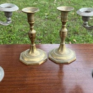2 candelabros en aleacion de zinc y 2 en bronce - imagen 3