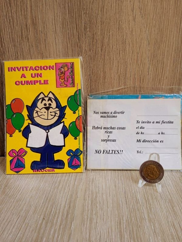 Invitaciones para Cumpleaños de 1997 con Personajes Hanna & Barbera - imagen 2