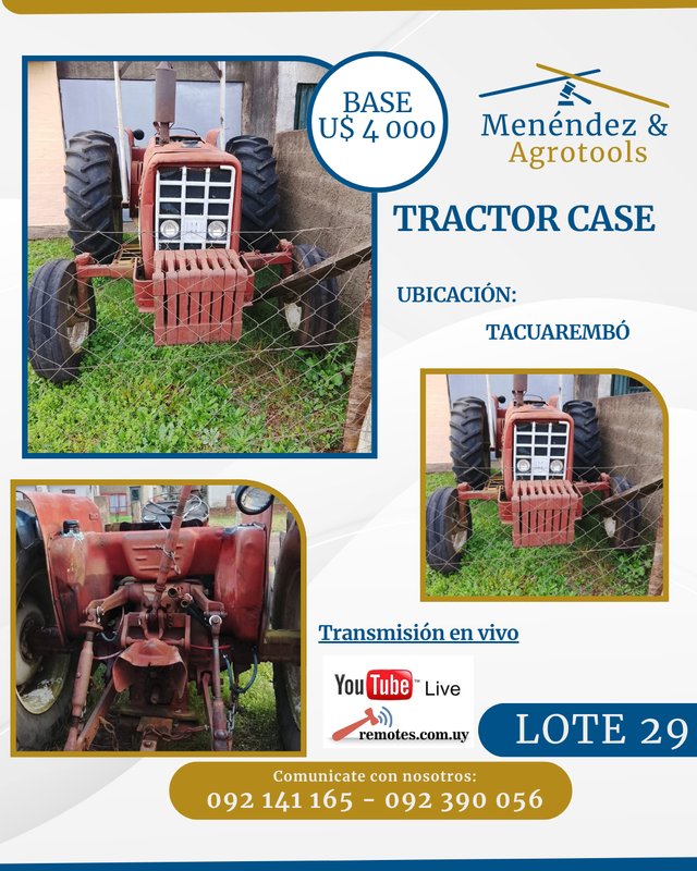 Tractor Case Rojo - Lote 29