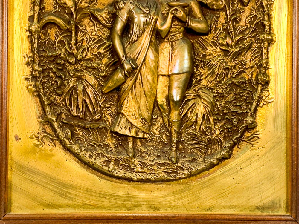 Bronce relieve escena romántica - imagen 3