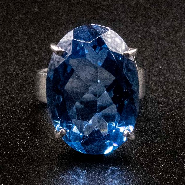Anillo de Plata 950 con London Blue - imagen 1