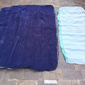 Dos Colchones Inflables Individuales Azules - imagen 1