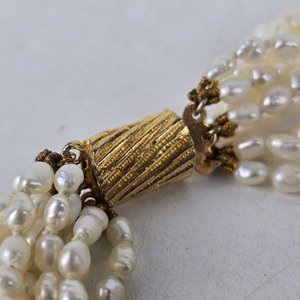 Collar de Perlas de Río Multicadena con Cierre Dorado - imagen 2