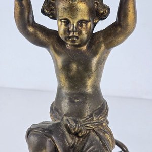 Lámpara de Bronce con Figura de Niño - imagen 3