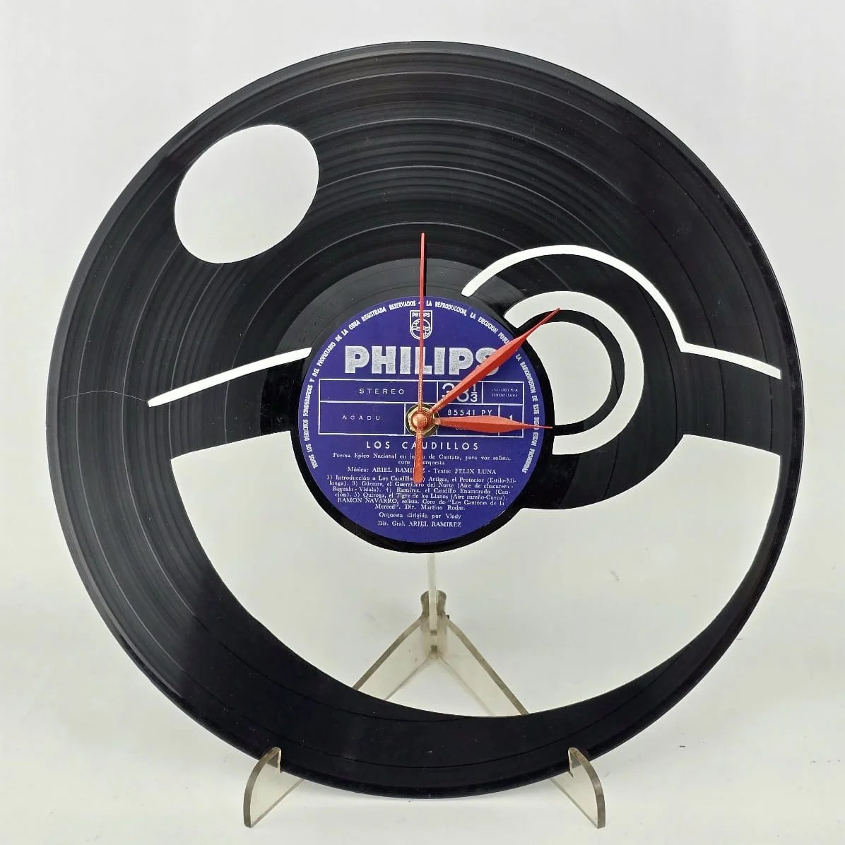 Reloj de Vinilo "Pokebola" con Agujas Rojas