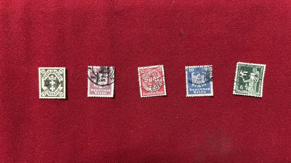 5 Sellos Postales Alemanes "Deutsches Reich" - imagen 1